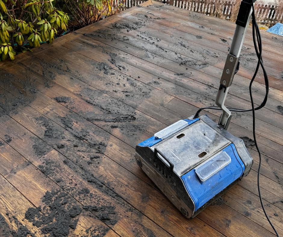 Rengöring av trätrall med Duplex-maskin
